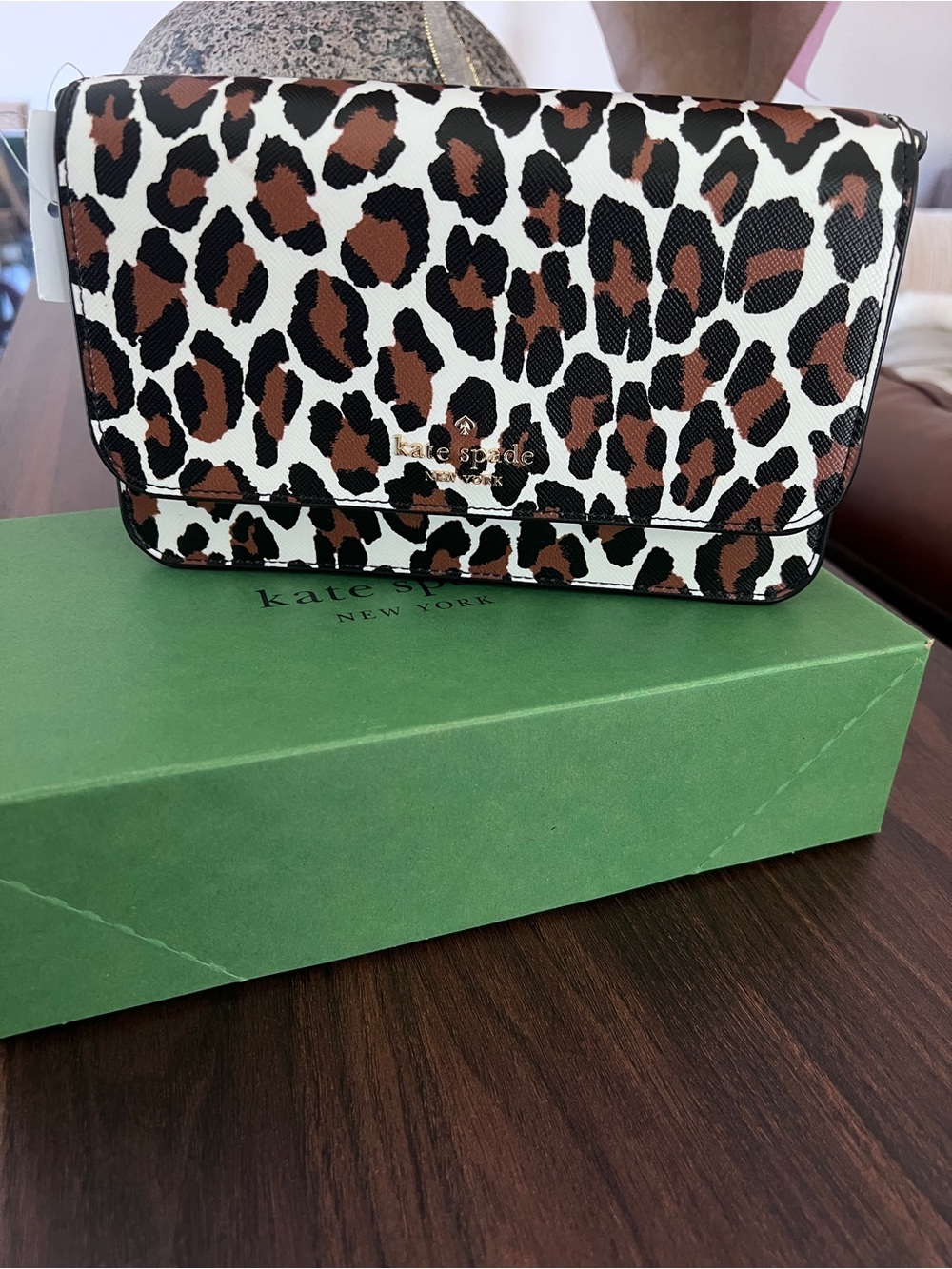 kate spade Leopard Print Crossbody Bag in Brown, Black and White
